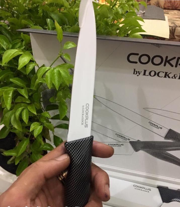 Bộ dao phủ sứ 6 món Lock&lock Cookplus CKK101S01 tặng kèm 01 móc Inox siêu dính 5kg
