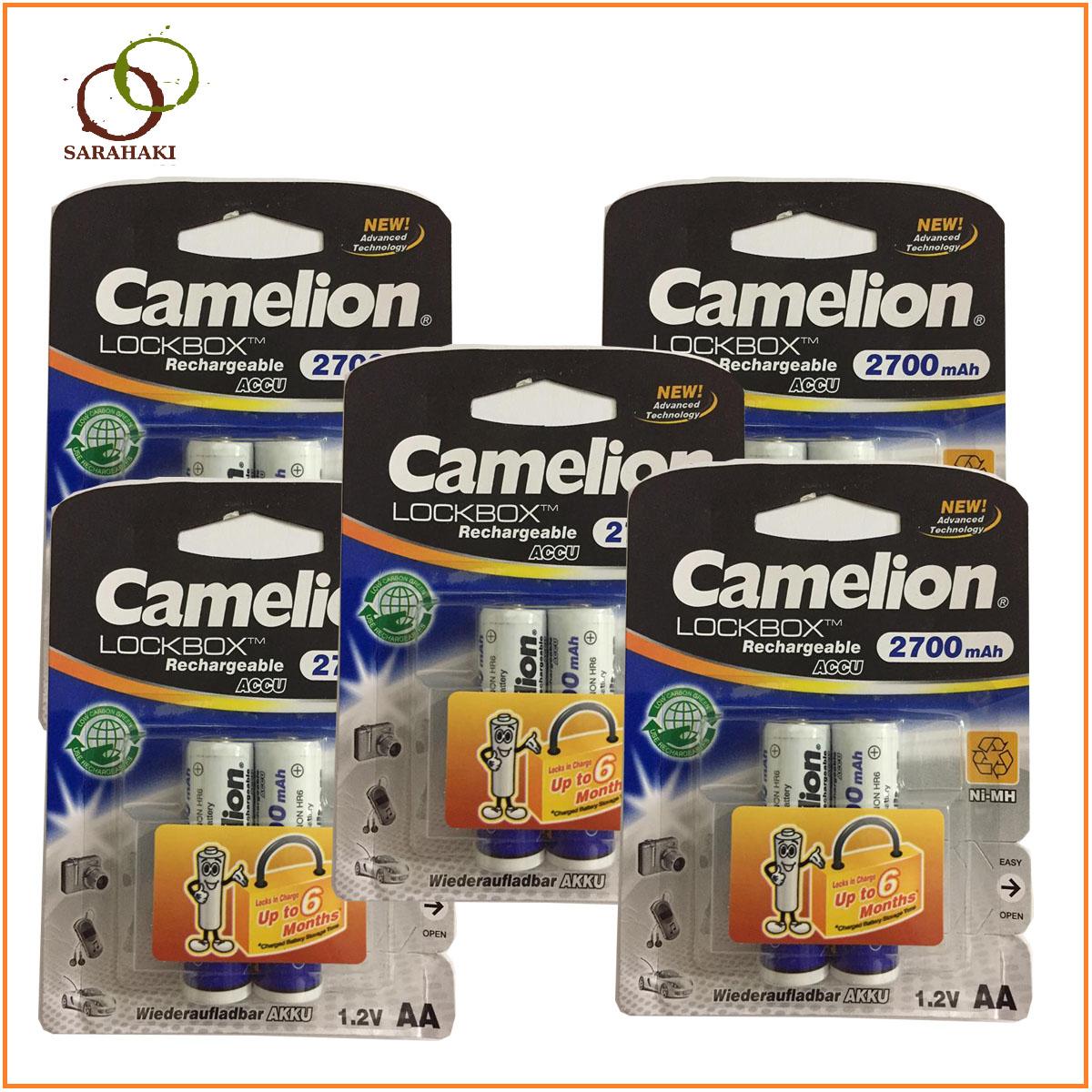 5 vỉ pin sạc AA Camelion 2700mAh  1.2V (1 vỉ 2 viên)
