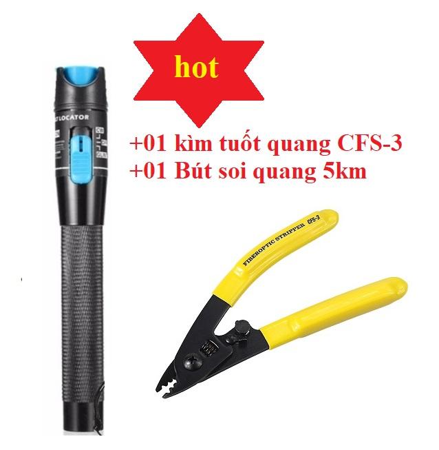 Bút soi quang 5km và kìm tuốt sợi quang cfs-3 - cb06