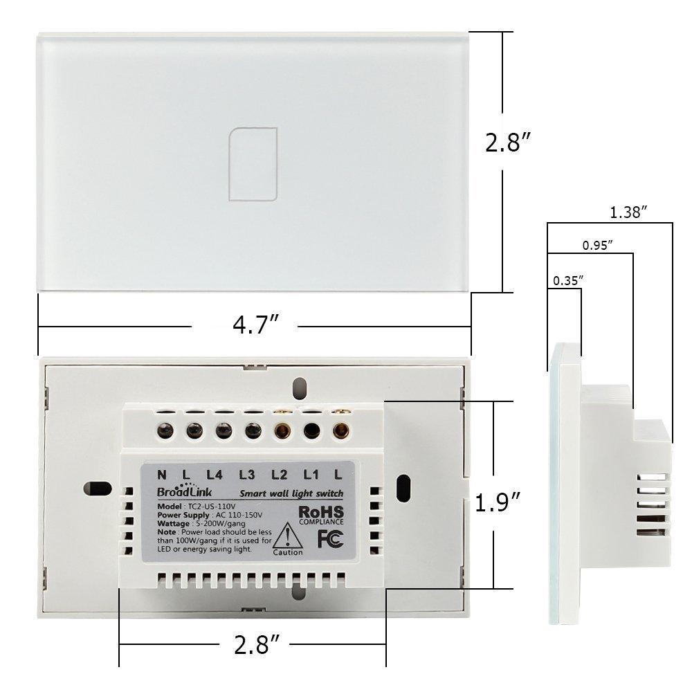 Công tắc cảm ứng điều khiển từ xa Broadlink TC2 - 1 phím (Smart home)