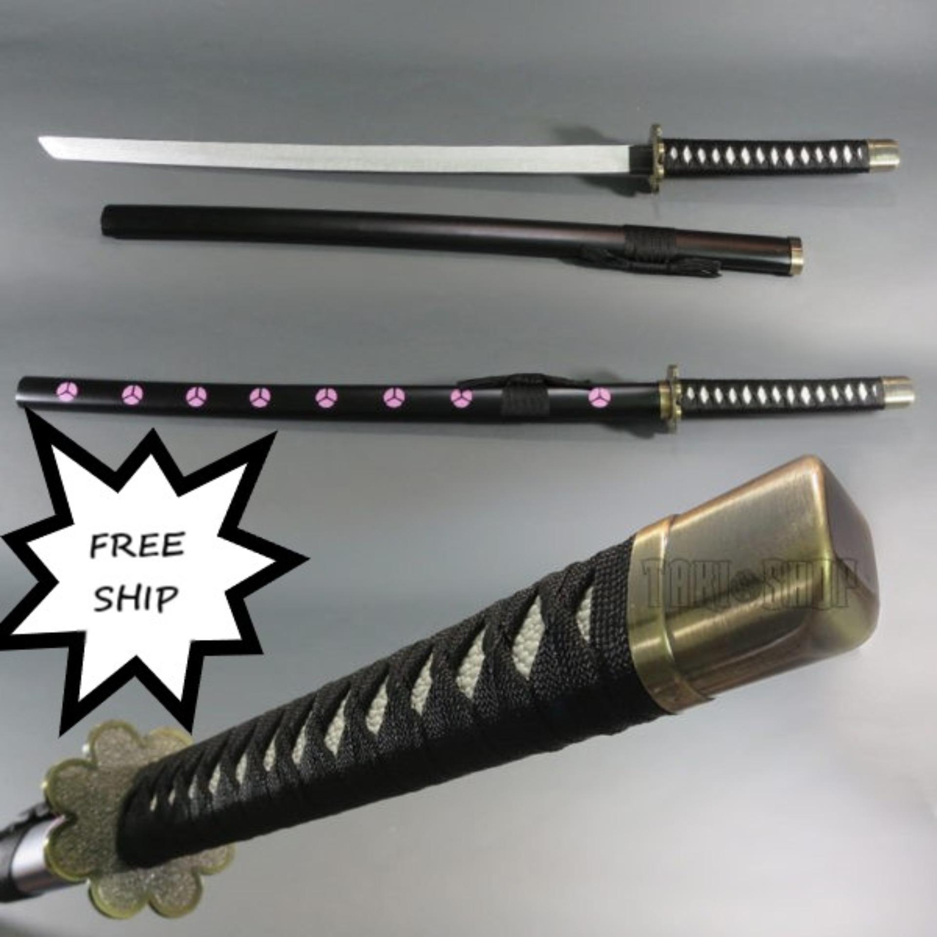 Kiếm gỗ Zoro đen hoa văn tím ( dài 1 mét )