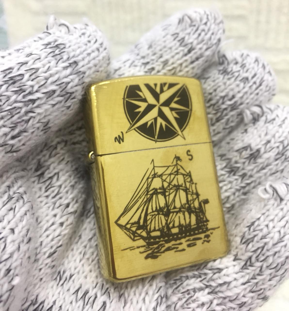 [HCM]Bật Lửa Zippo USA Thuận Buồm Xuôi Gió - Ruột Trắng