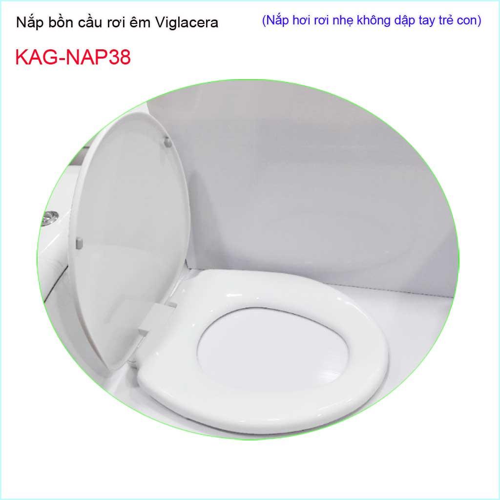 Nắp bồn cầu rơi êm  Viglacera, nắp êm bàn cầu KAG-NAP38