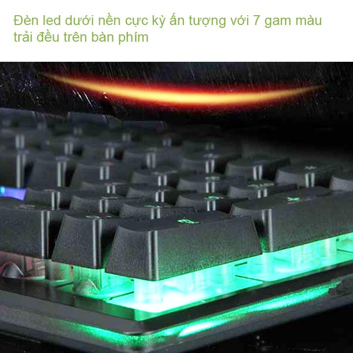 COMBO BÀN PHÍM CHUỘT R8 1910 LED 7 MÀU PHÒNG NET