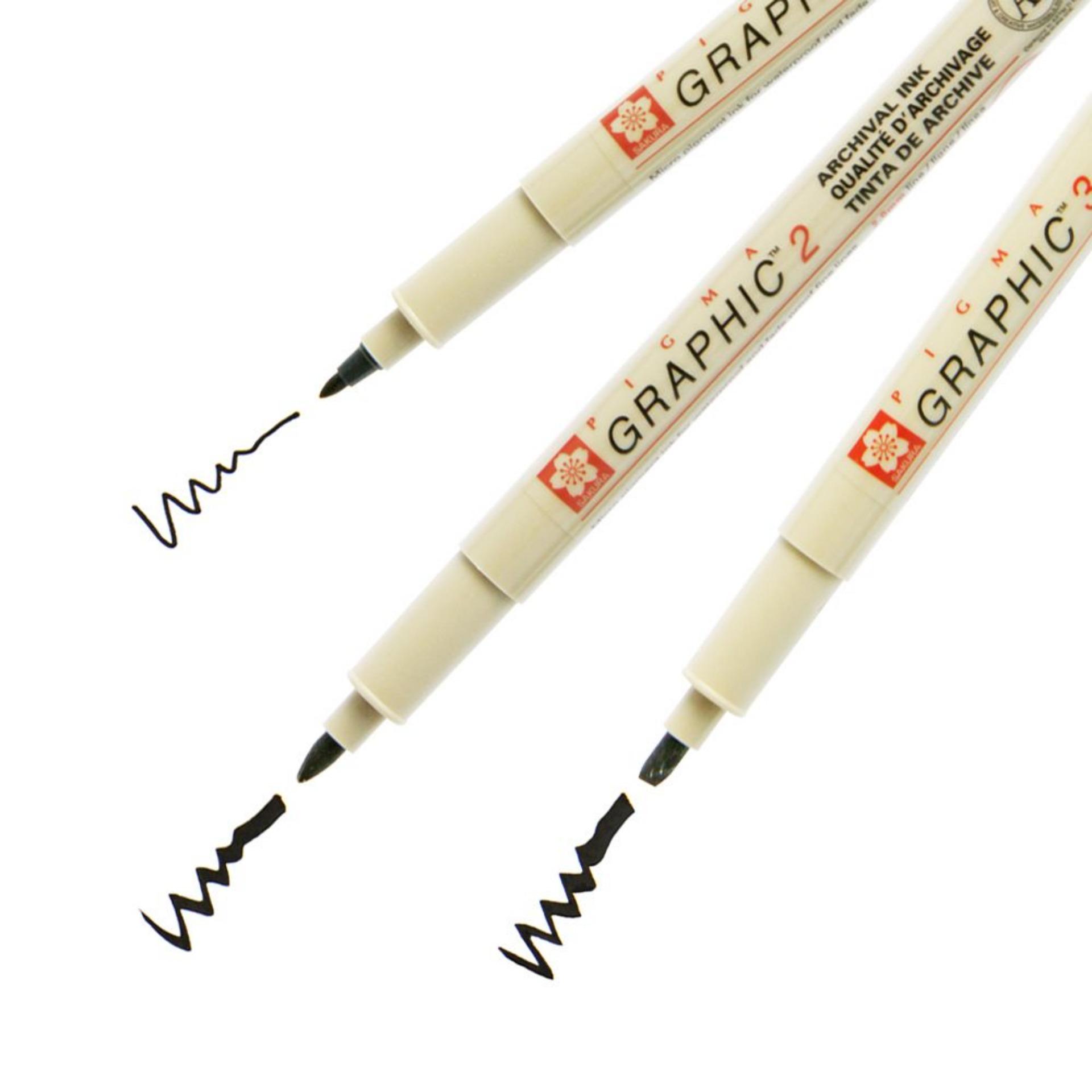 [HCM]BÚT ĐỒ HỌA SAKURA PIGMA GRAPHIC SIZE 1 (ĐẦU DẸT - 1.0 MM)