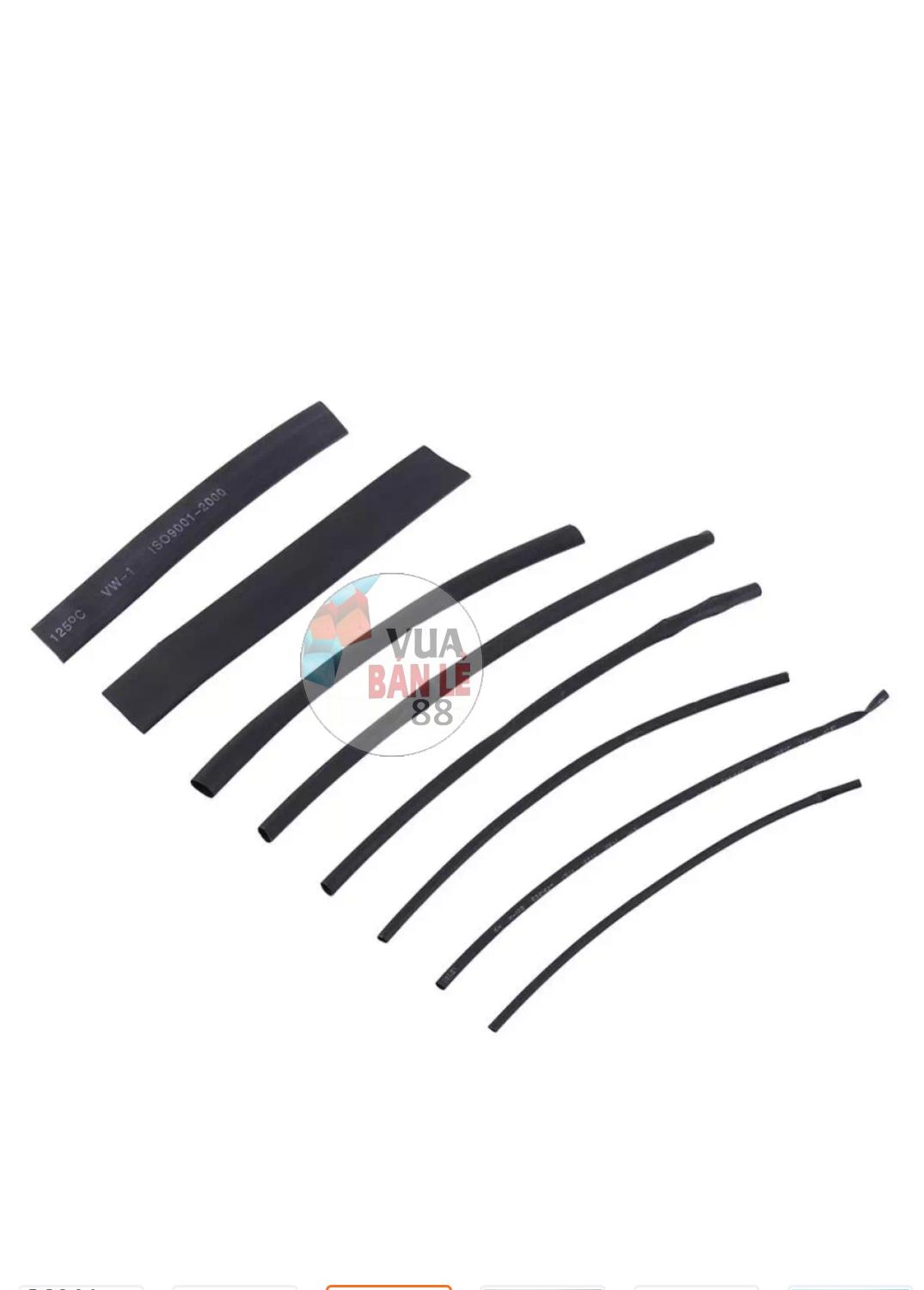 Bộ 6 ống gen co nhiệt (đen) phi 2 , mỗi ống 1 mét