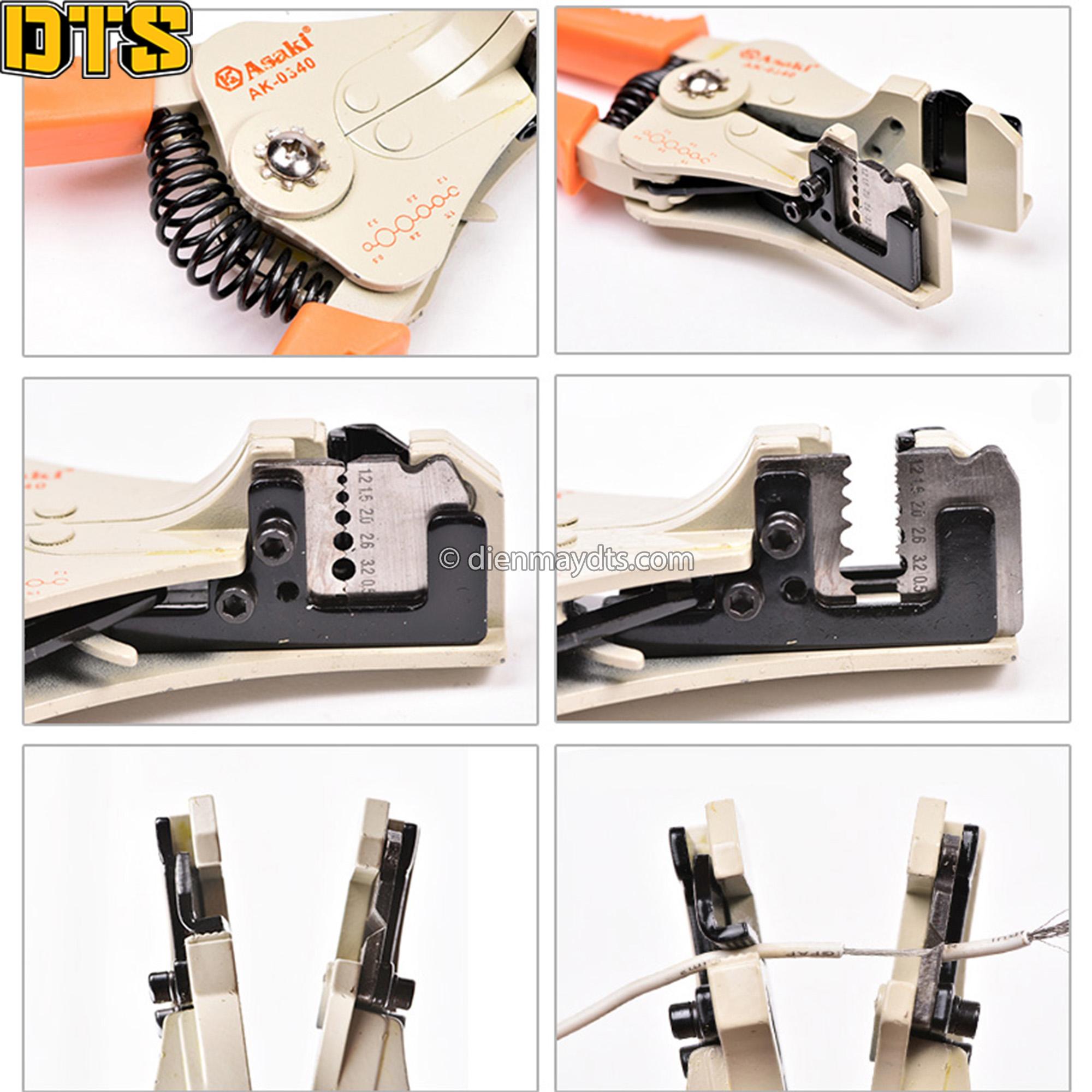 Kìm tuốt dây điện tự bung Asaki AK-0340