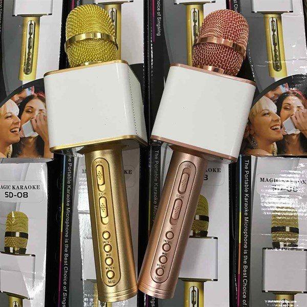 Míc karaoke  liền loa bluetooth SD-08 (vàng)