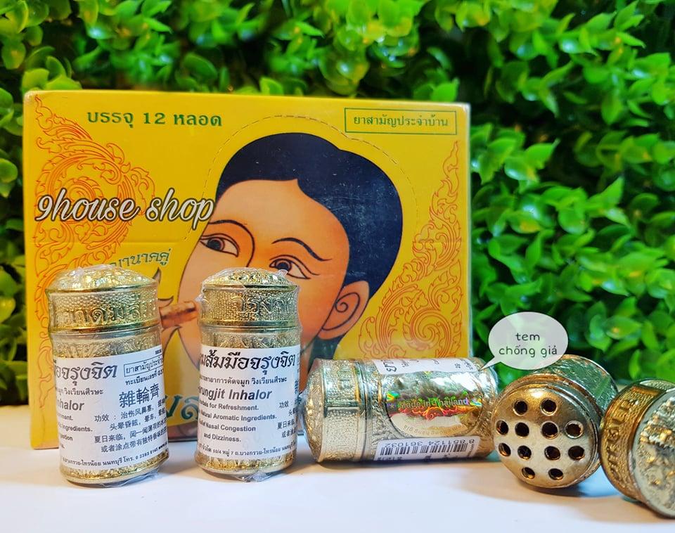 (Màu Vàng) 01 Ống Dầu Hít Mũi VÀNG Jarungjit Thái Lan (Hít Khô Không Chứa Dầu Nước)