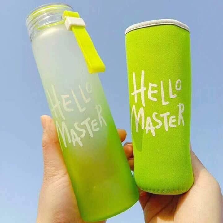 Bình nước Hello Master thủy tinh