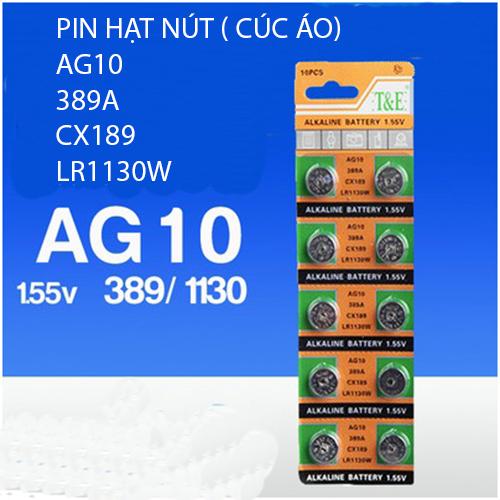 Vỉ 03 Pin hạt nút (cúc áo) AG10/389A/CX189/LR1130W - 1,55V