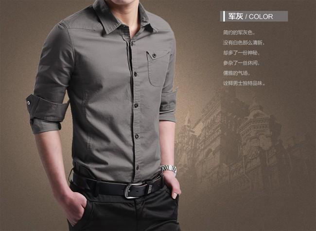 Áo sơ mi nam túi kiểu (đen : m, l
