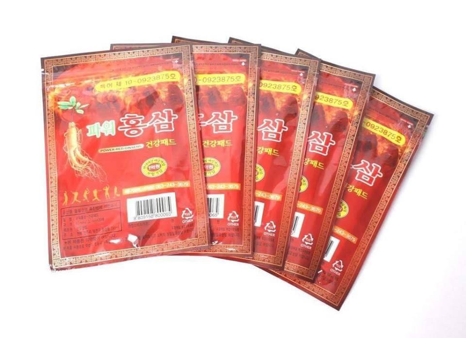 5 túi ( 100 miếng) Cao Dán Chiết Xuất Hồng Sâm