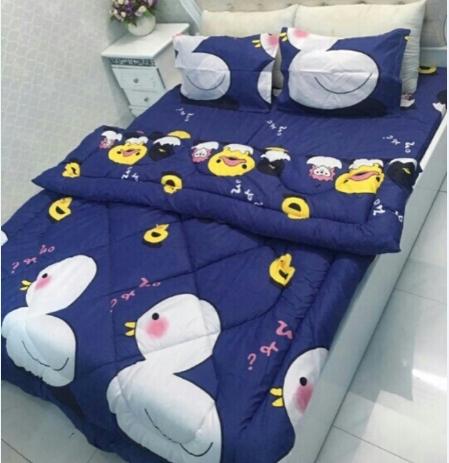 Bộ ga gối poly 1,6m kẻ karo to