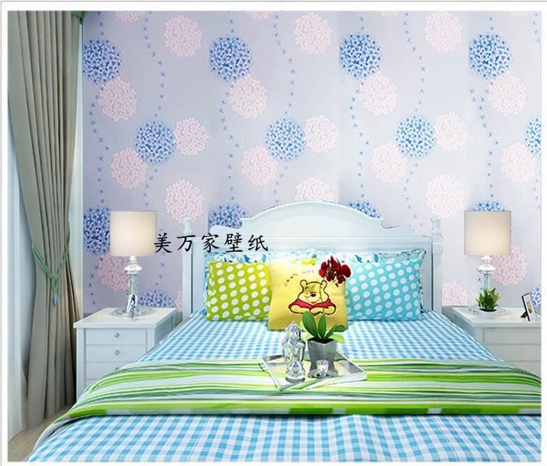 5m Giấy decal cuộn giấy dán tường tú cầu xanh BINBIN DT03(có sẵn keo)