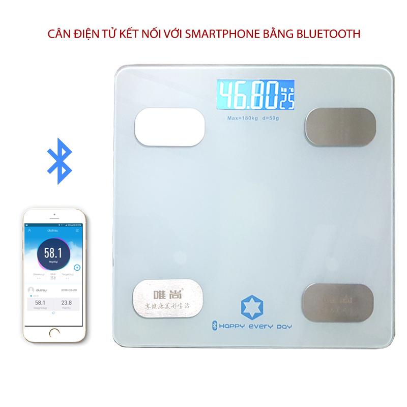 Cân điện tử sức khỏe thông minh Y160 kết nối với smartphone bằng bluetooth (màu bạc)