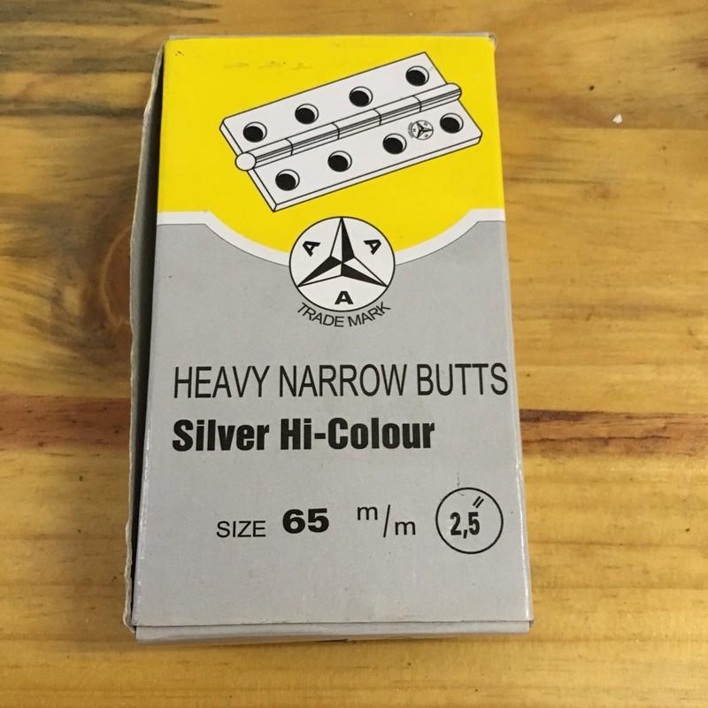 Hộp 24 Bản Lề Lá Sắt 65x25mm (Bạc)