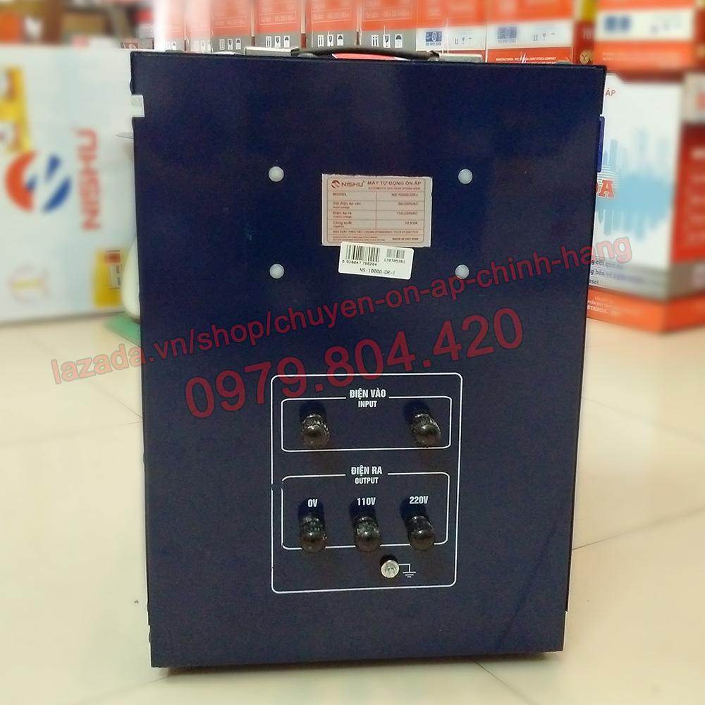 Ổn Áp Nishu 10KVA DR-I dải 50-250V, bảo hành 4 năm, 100% dây đồng