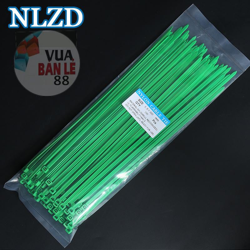Bộ 100 sợi Dây Rút Nhựa Size 4*200 ( xanh lá ) 2 tấc