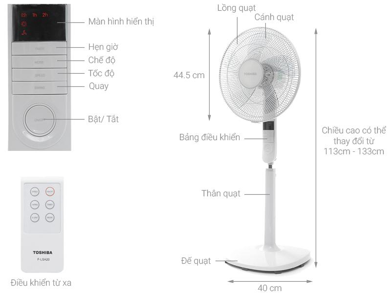 [GIAO TẠI HCM] - QUẠT ĐỨNG TOSHIBA F-LSA20(W)VN