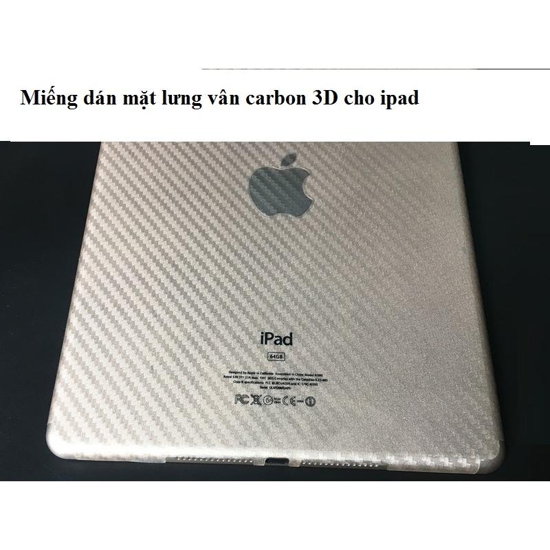 Miếng dán mặt lưng vân Carbon 3D iPad Hàng nhập khẩu
