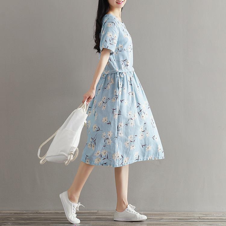 Váy bầu thô đũi xanh