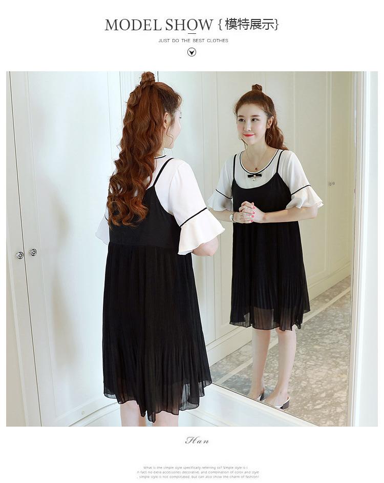 Đầm Bầu - Sét Váy Yếm Xếp Ly Tiểu Thư - Đen
