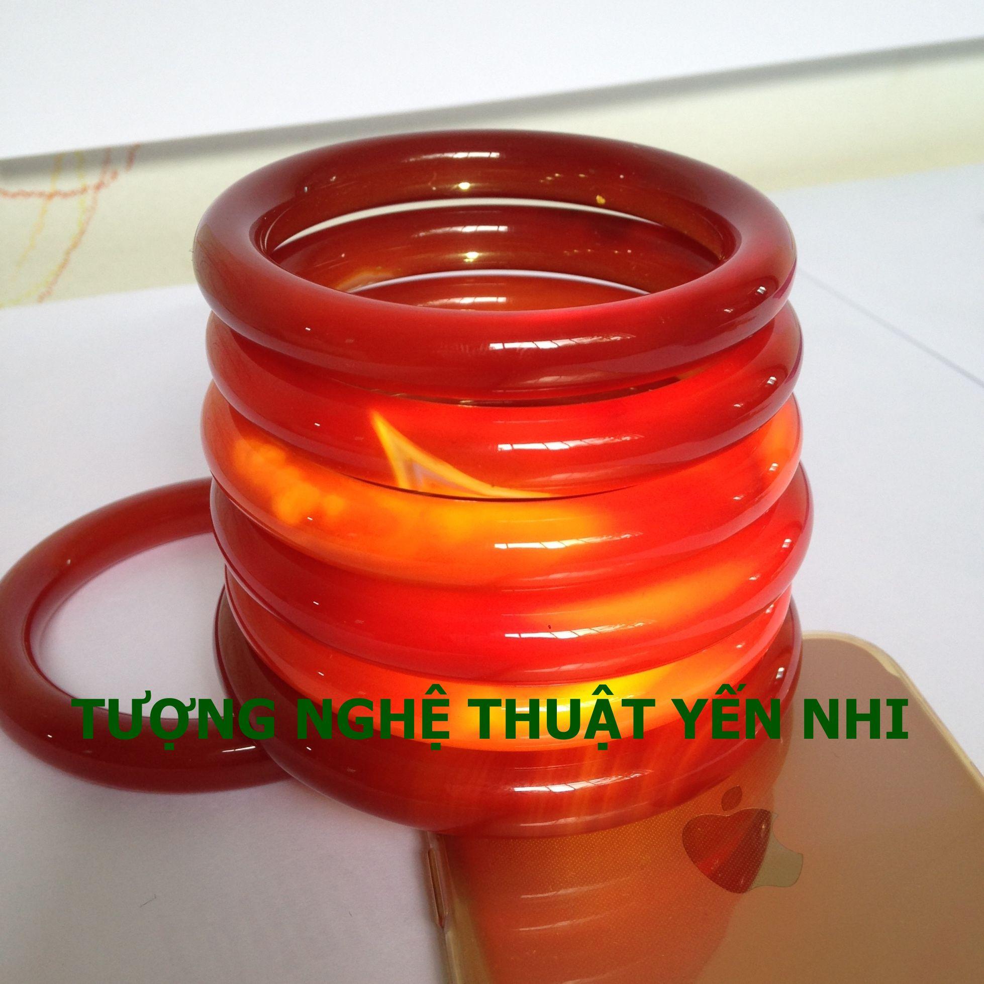 Vòng tay Mã não tròn Đỏ (thiên nhiên nguyên khối) -VIP