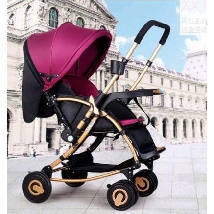 Xe đẩy bập bênh 2 chiều cho trẻ em Baobaohao C3 (Đen phối Hồng)