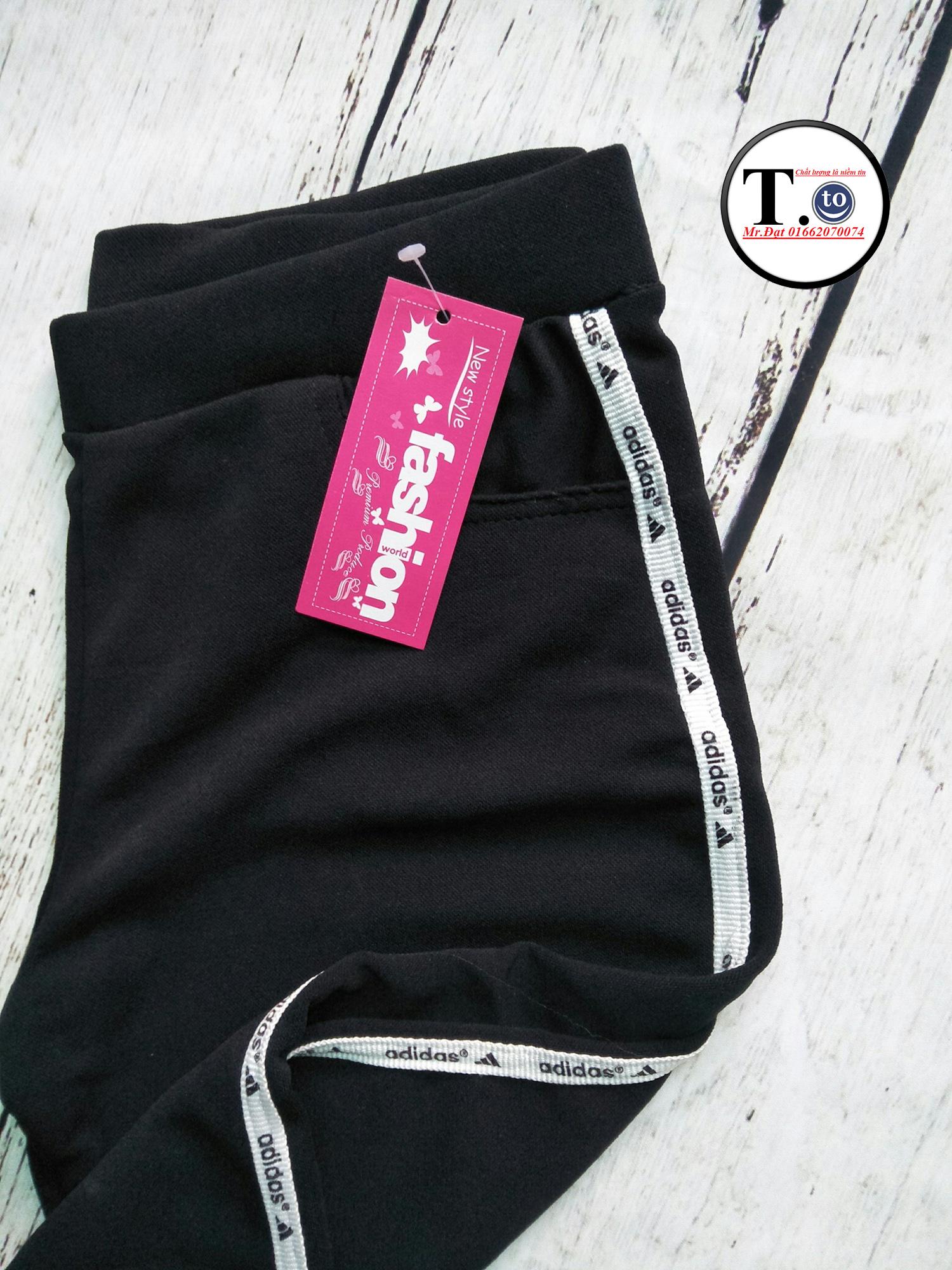 [HCM]Quần thun nữ - legging (Ôm bodyQuần màu đen - viền sọc TCADD)
