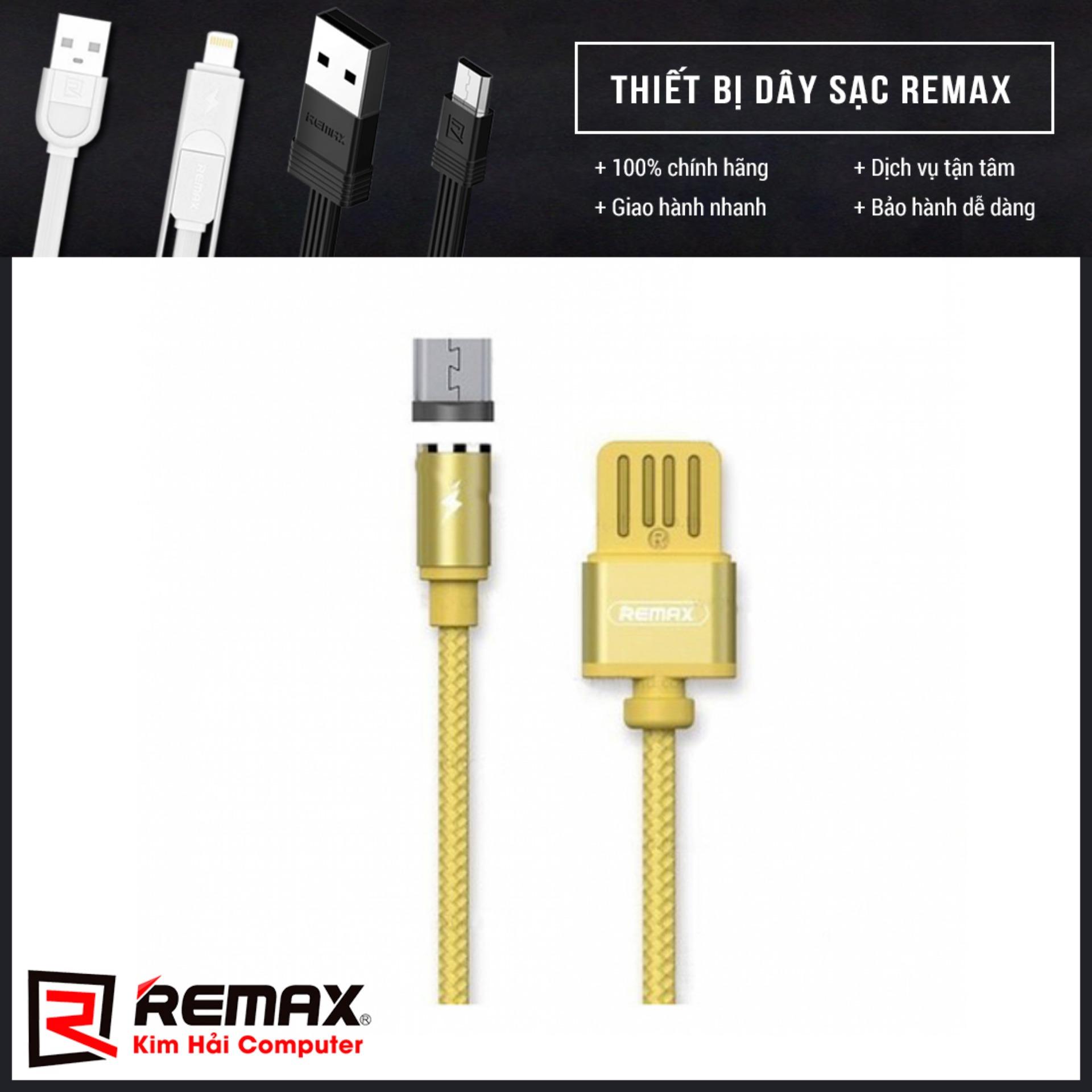 CÁP SẠC NAM CHÂM CỔNG ANDROID REMAX RC-095m (Vàng) - Kim Hải Computer