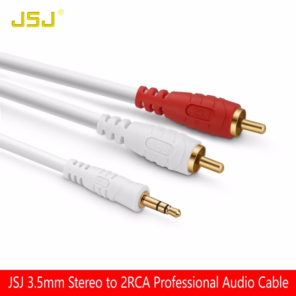 [HCM]Cáp loa AV đầu 3.5mm ly ra 2 đầu bông sen AV dài 5M - Dây loa 1 đầu 3.5 ra 2 av hiệu JSJ