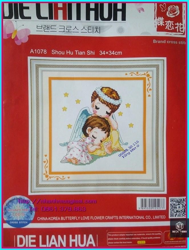 Tranh thêu chữ thập cao cấp khung hình em bé DLH-YA1078-NgocThinhShop