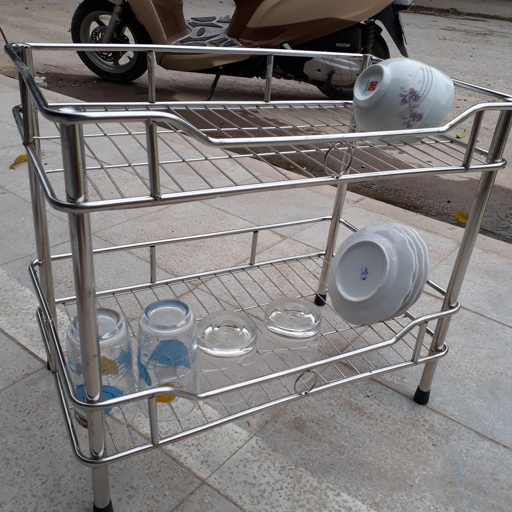 Giá inox để chén đĩa 43x30x50 cm