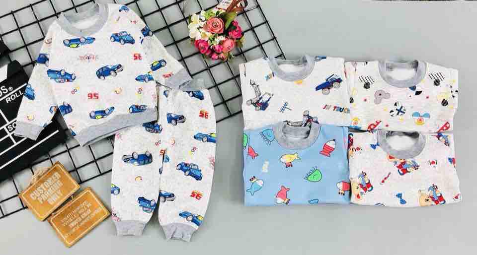 Combo 2 bộ nỉ lót lông cho bé trai 16-17kg