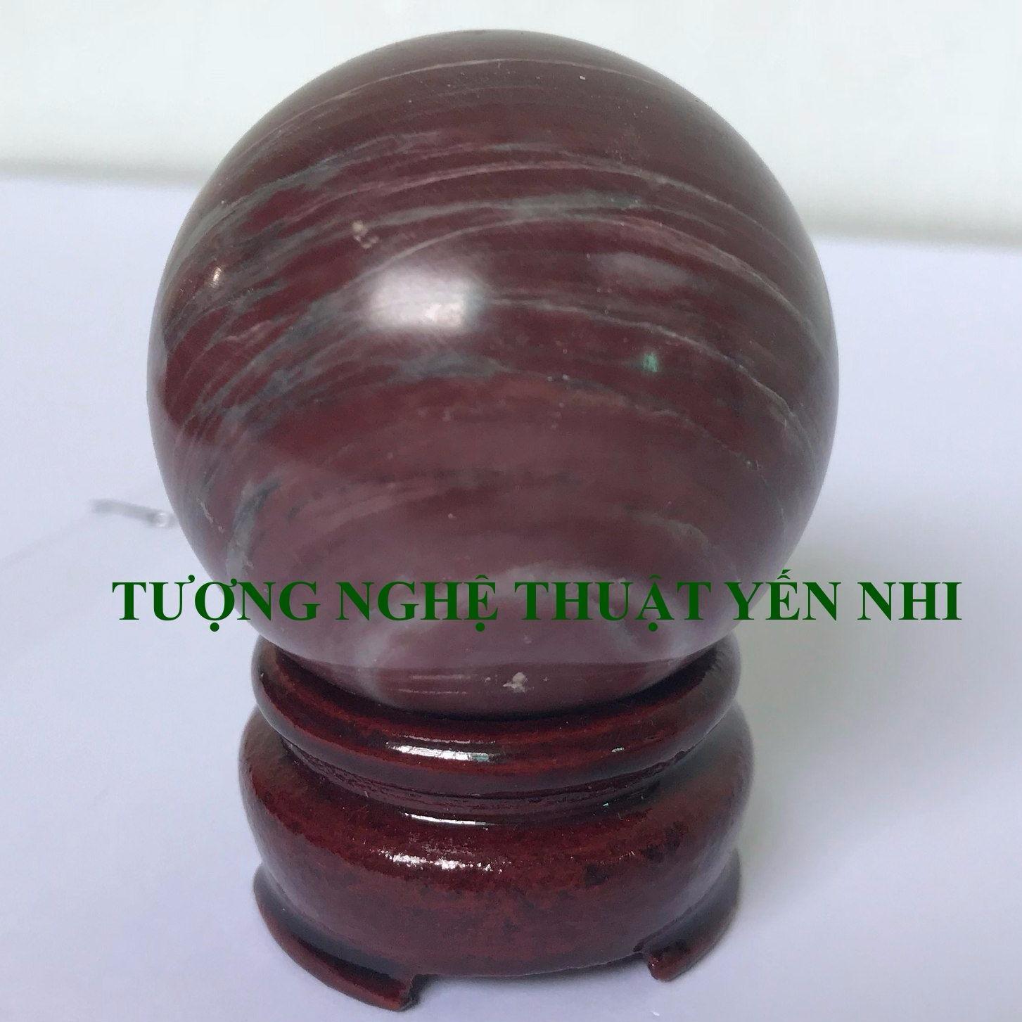 Quả cầu phong thủy đá Thổ cẩm thiên nhiên 100% (đk 5cm)