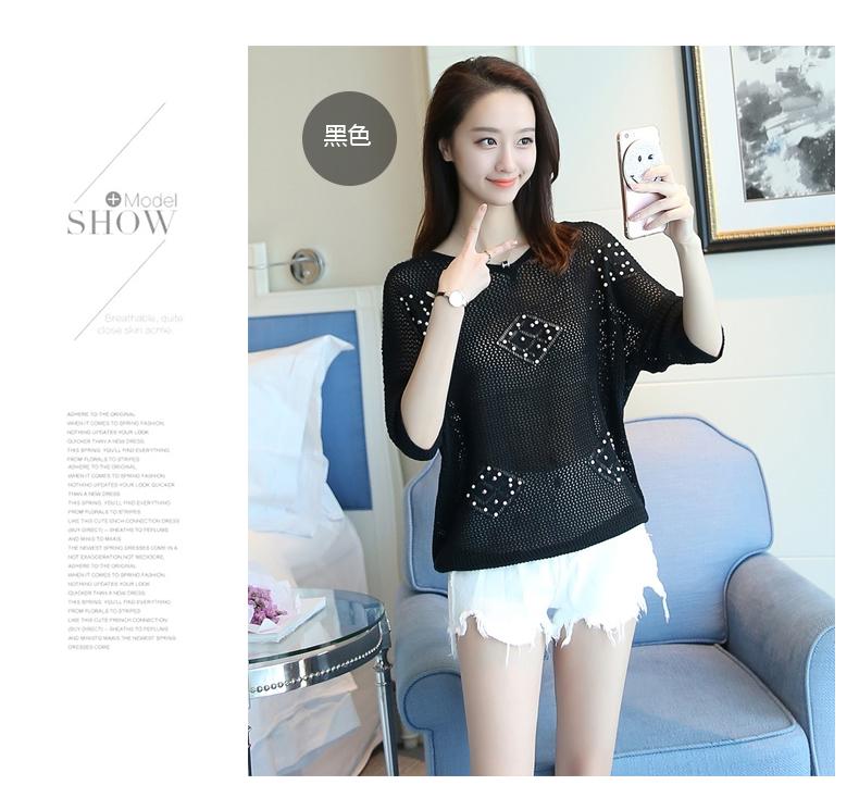 Áo len nữ dệt kim có đính cườm hàng chính hãng Mimostore A400, chất len mịn đẹp kiểu dáng trẻ trung cá tính , cổ tròn thông dụng mẫu trơn duyên dáng