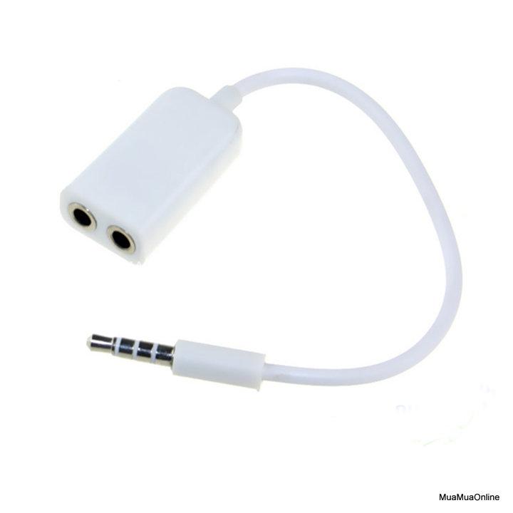 Cáp chia cổng tai nghe, loa 3.5mm từ 1 ra 2 cao cấp