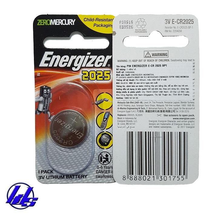 Pin CR2025 Energizer Lithium 3V - Combo 2 viên