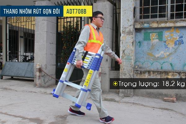 Thang nhôm rút gọn (chữ A) Advindeq ADT708B (màu xanh)