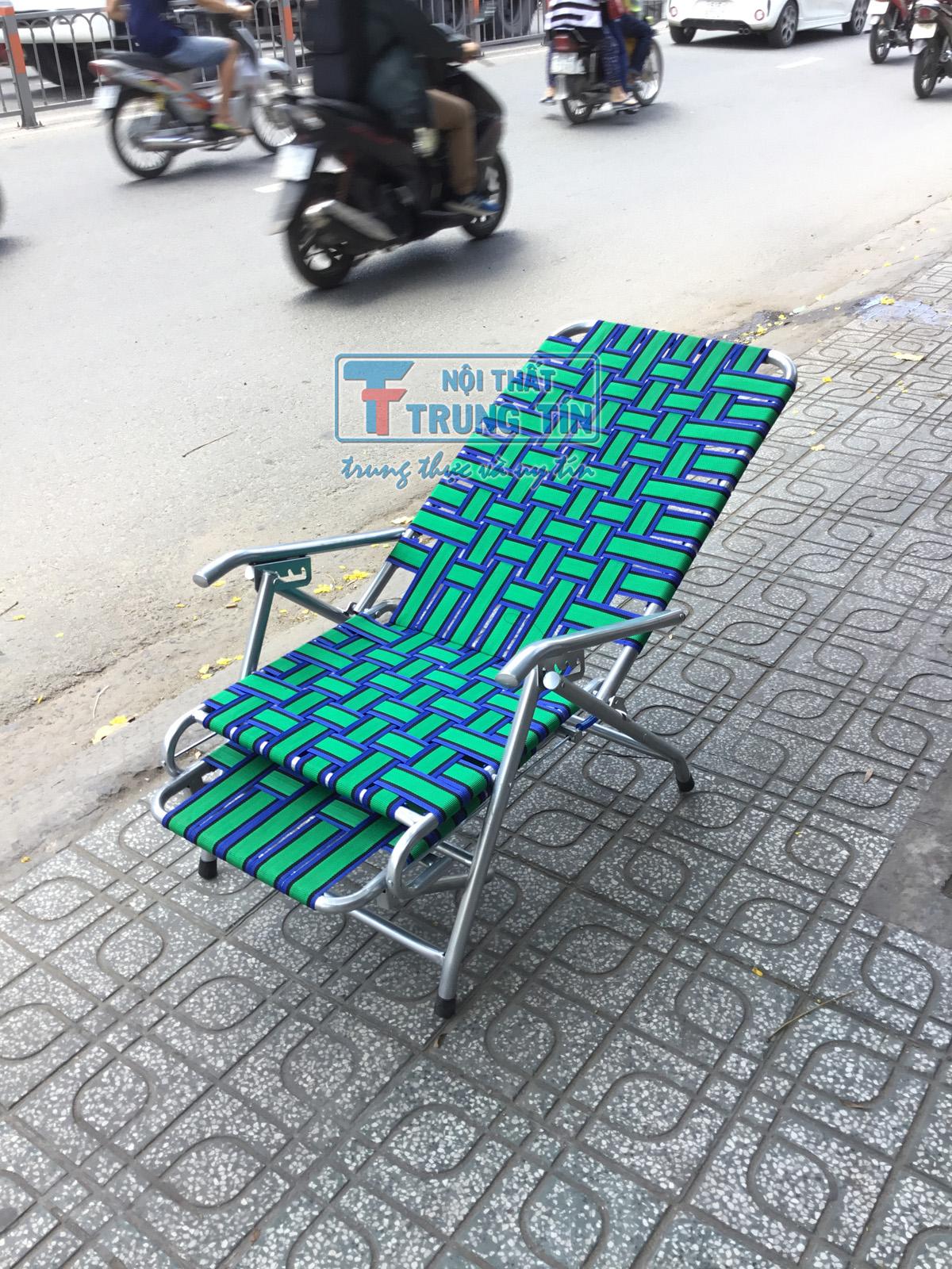 [HCM]GHẾ BỐ XẾP CAO CẤP SƠN NHÔM BẠC