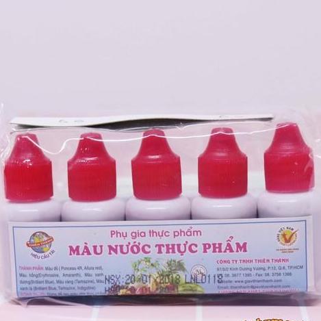Combo 5 màu thực phẩm - Trang trí slime