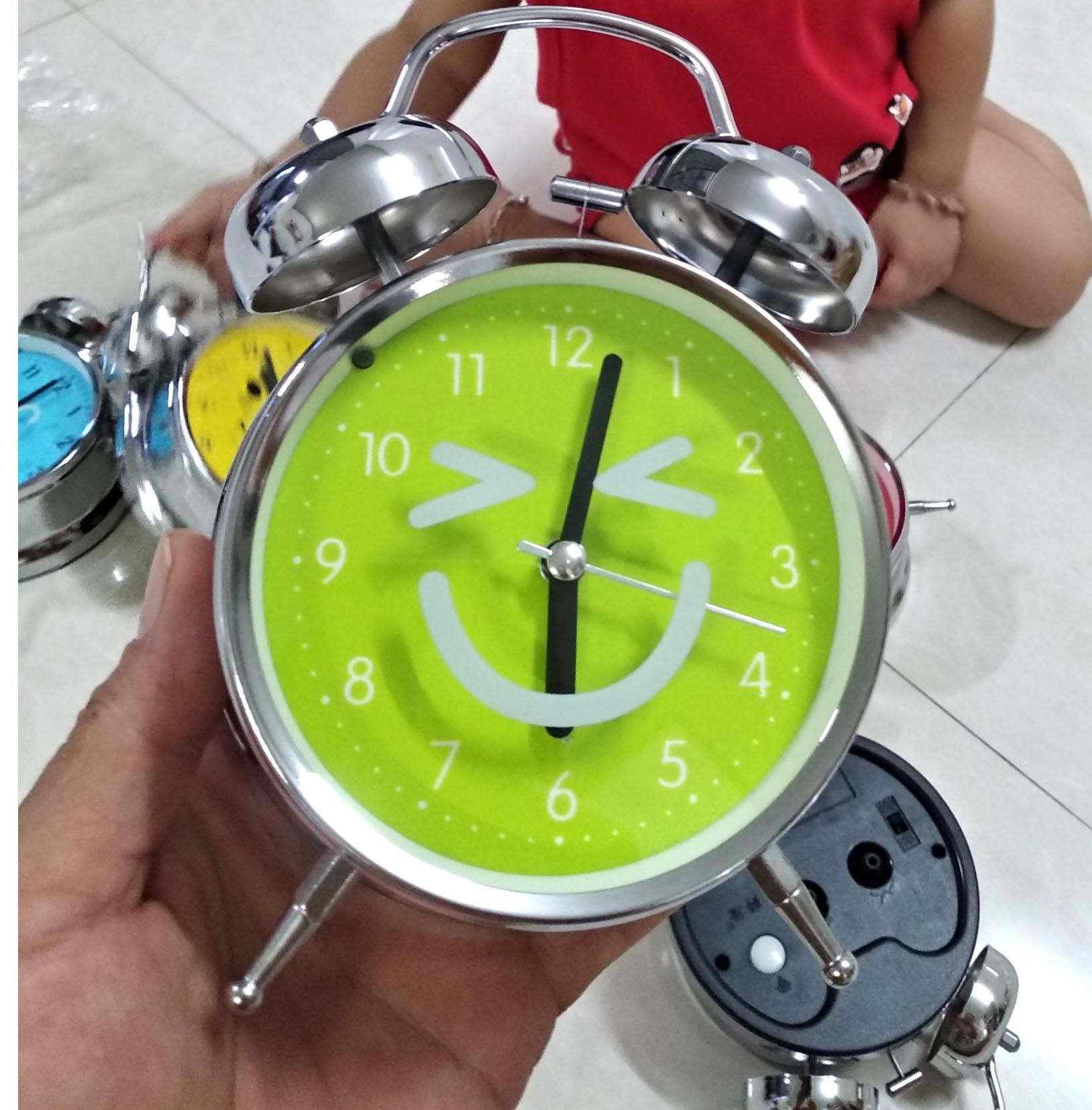 Đồng hồ báo thức lớn 2 chuông inox 16x11.5.5.5cm