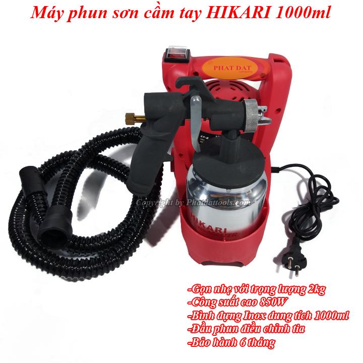 Máy Phun Sơn Cầm Tay Dùng Điện 220V HIKARI Công Suất 850W-Bảo Hành 6 Tháng