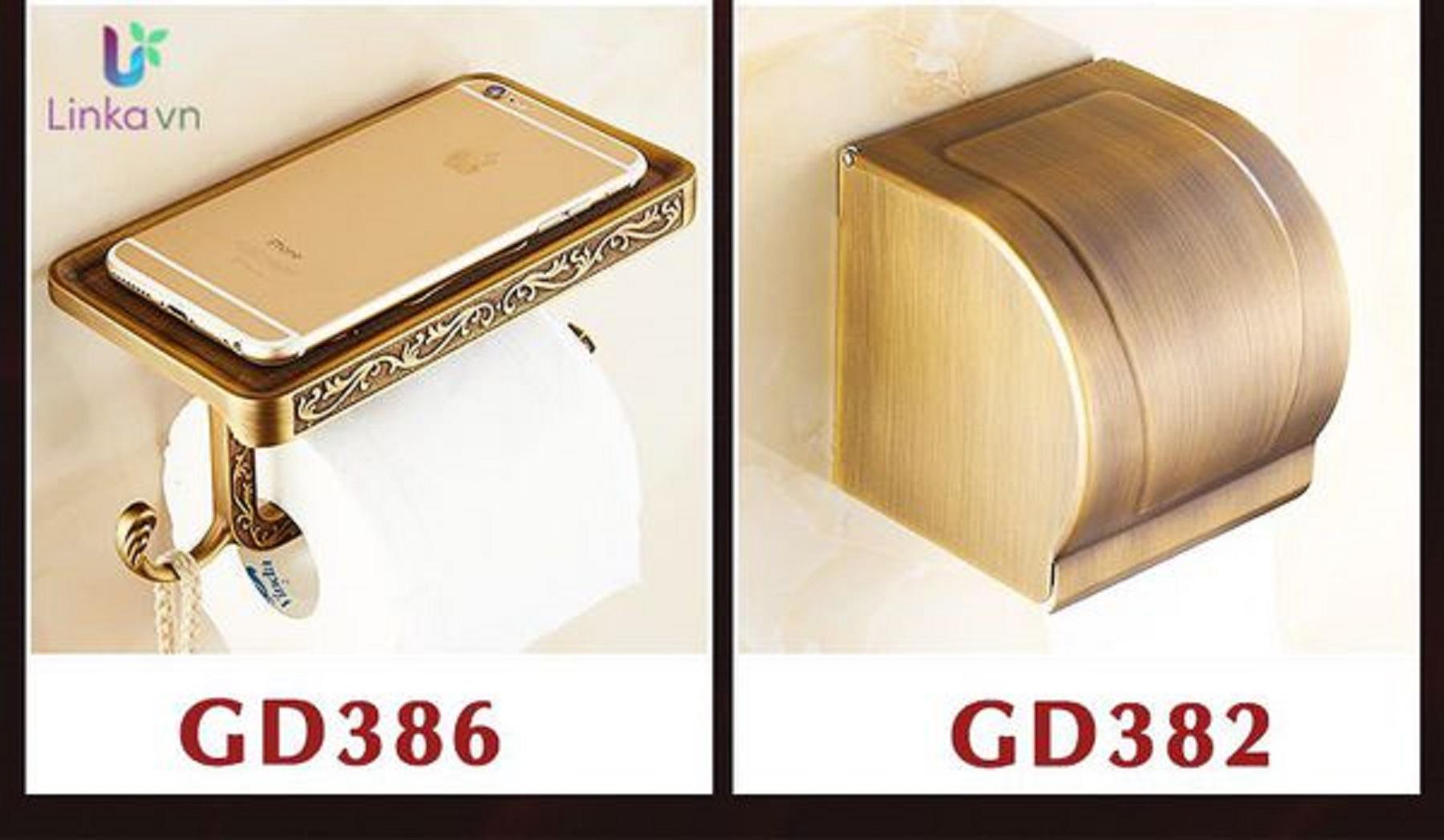 Giá đỡ giấy vệ sinh nhà tắm treo tường bằng đồng GD386