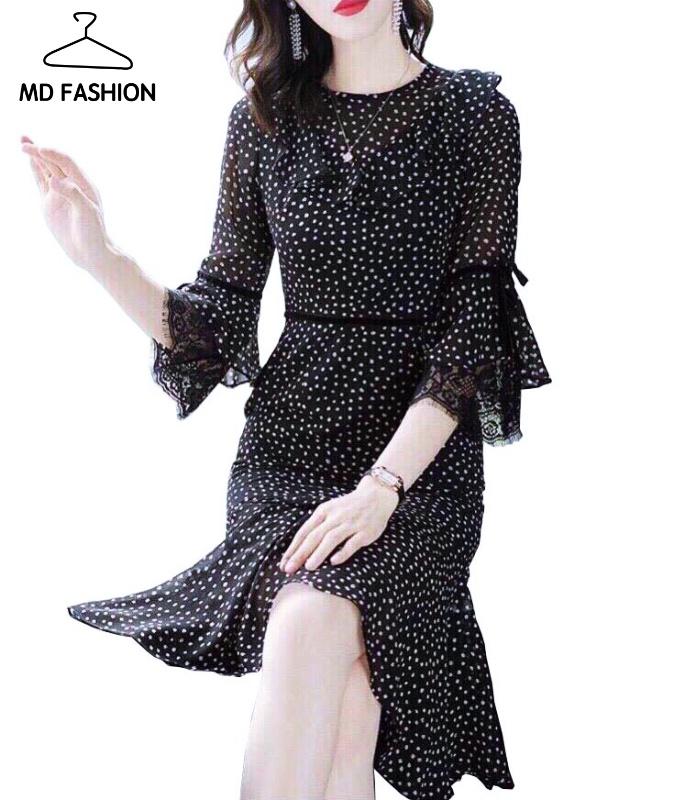 [HCM]ĐẦM VOAN CHẤM BI ĐEN CÔNG SỞ