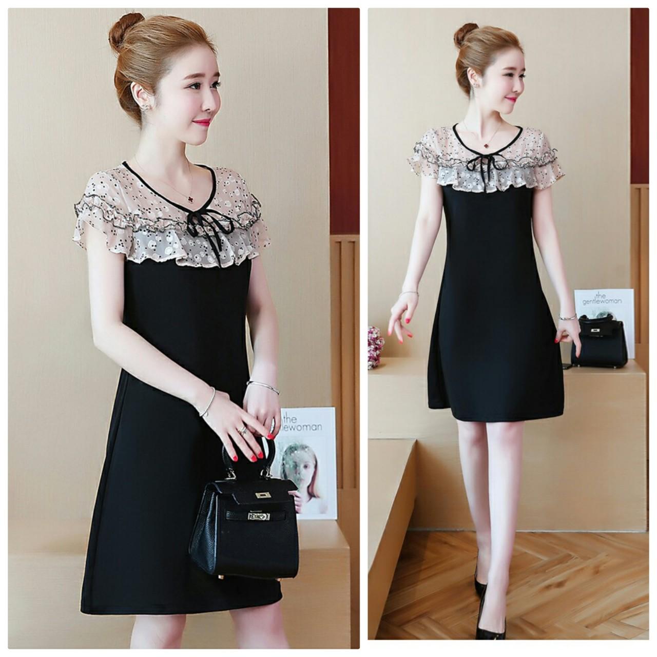 Đầm xòe cổ v họa tiết chấm bi - beyeu1688 - by7002a