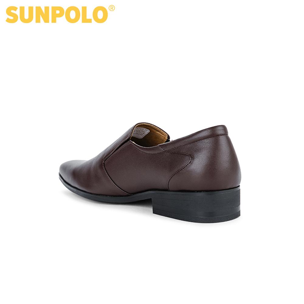 Men leather formal shoes SUNPOLO SUKT119ND (brown, black)