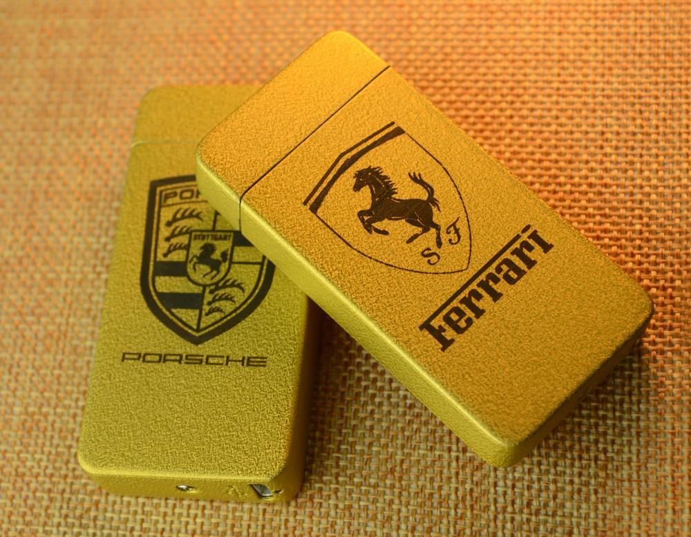 Hột quẹt bật lửa 2 tia plasma in logo hãng xe FERRARI