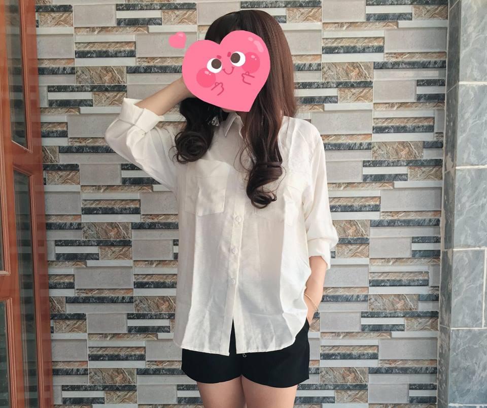 Sơ mi oversize đũi 2 túi